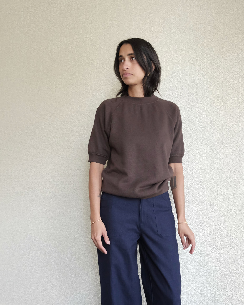 S/S Raglan Fleece, Coffee Bean