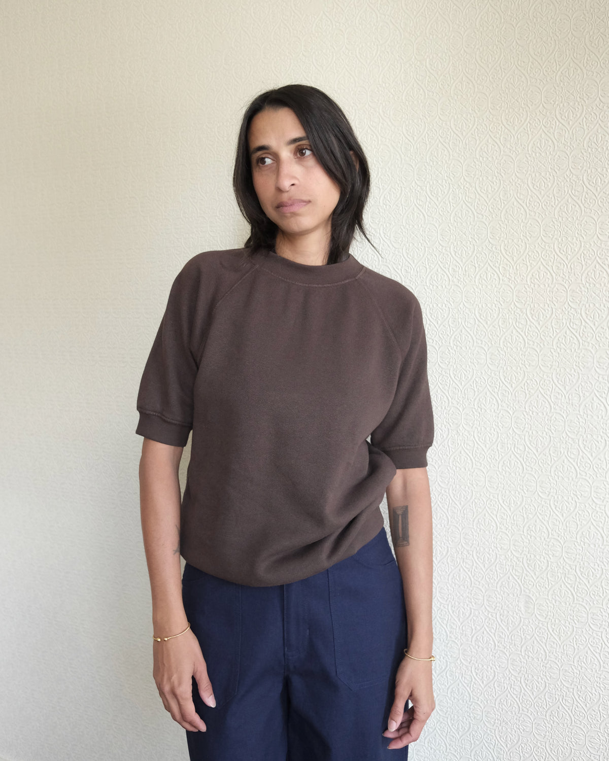 S/S Raglan Fleece, Coffee Bean