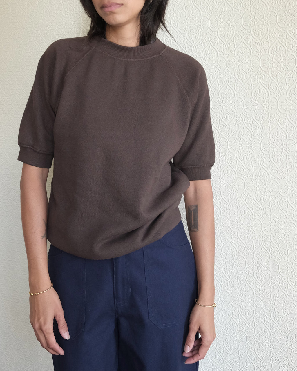 S/S Raglan Fleece, Coffee Bean