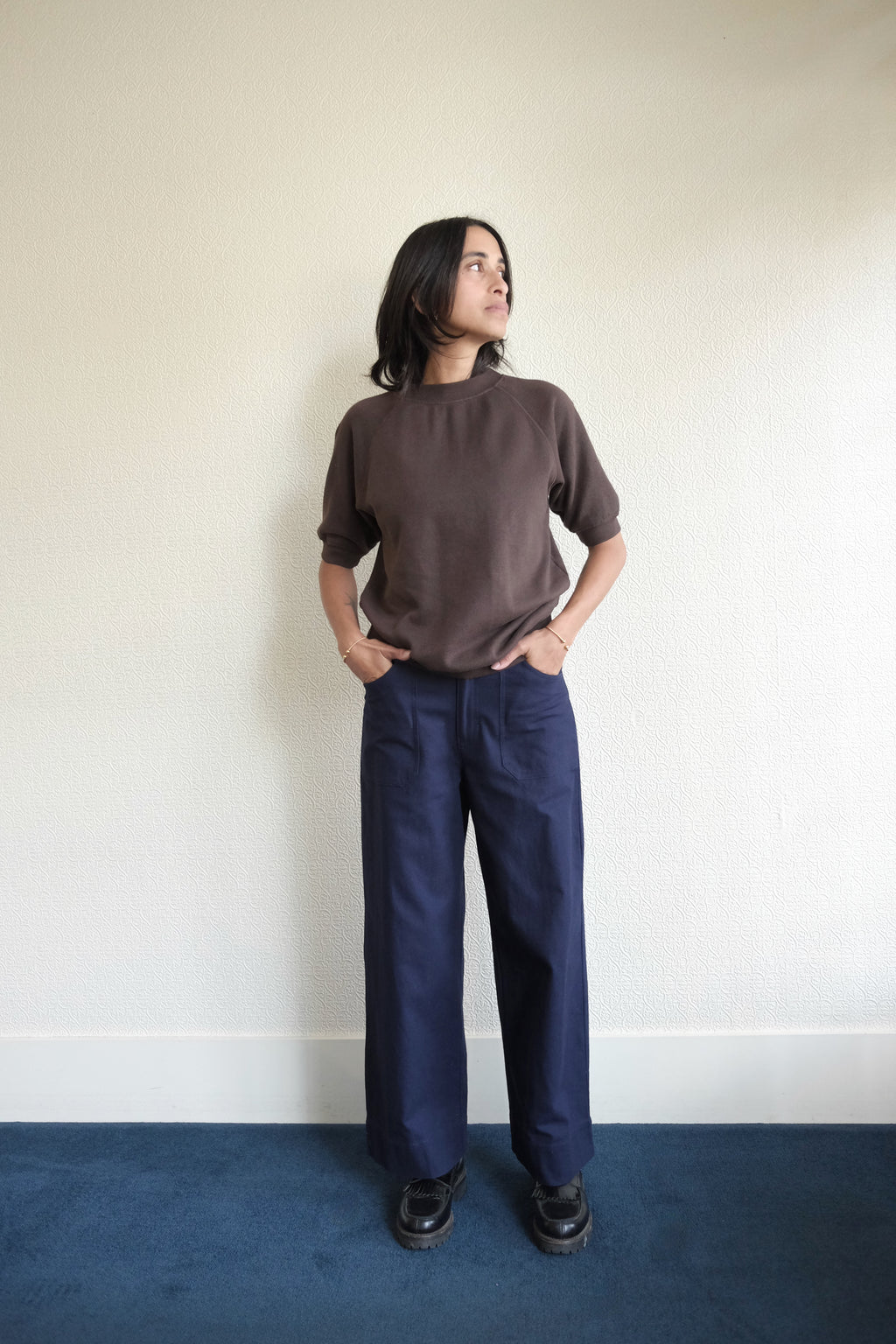 S/S Raglan Fleece, Coffee Bean