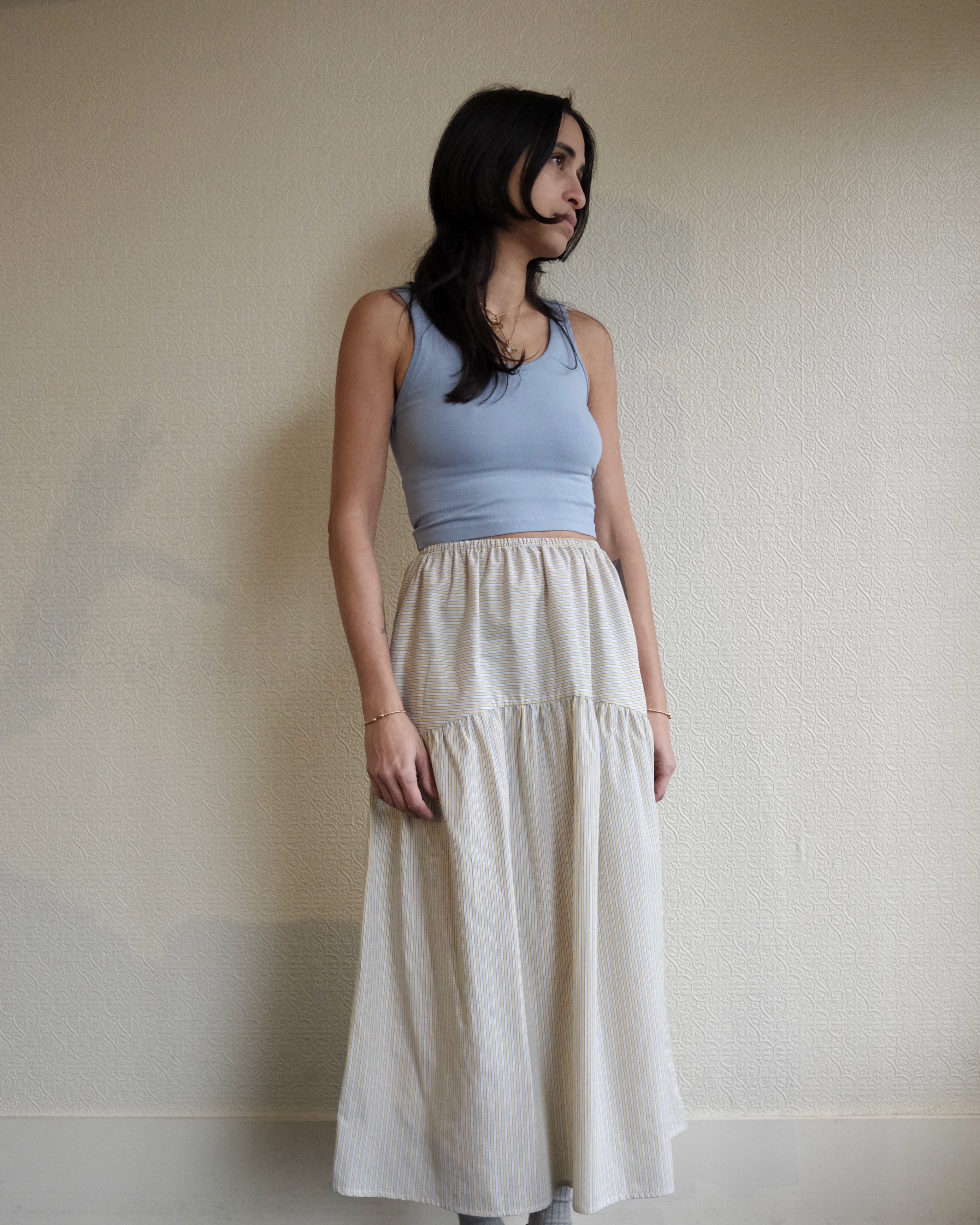 Field Skirt, Marigold Stripe