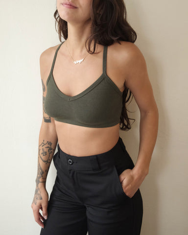 Bralette, Olive Green