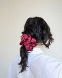 Oversize Silk Scrunchie, Pomegranate
