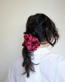 Oversize Silk Scrunchie, Pomegranate