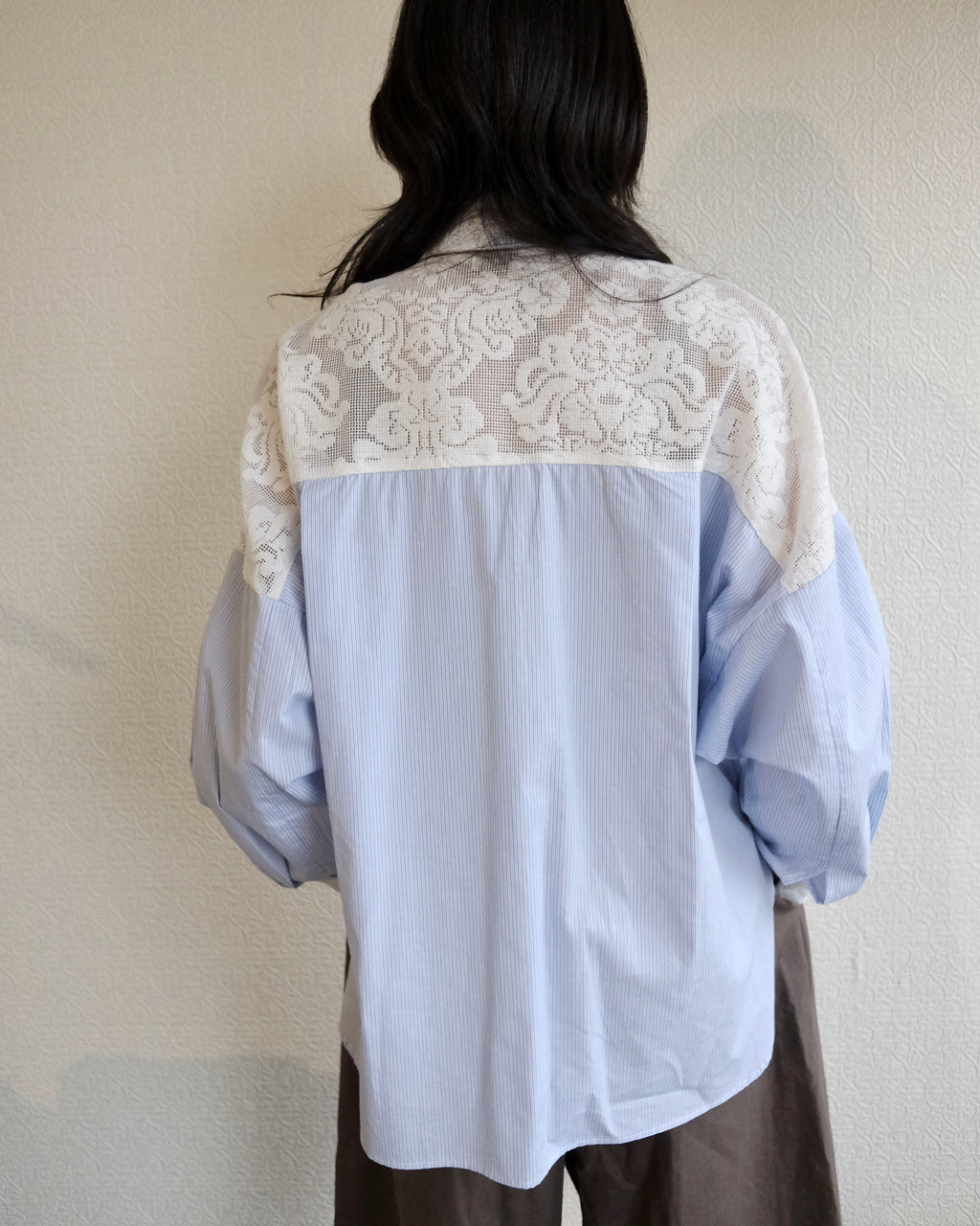 Robbie Shirt, Stripe with Lace