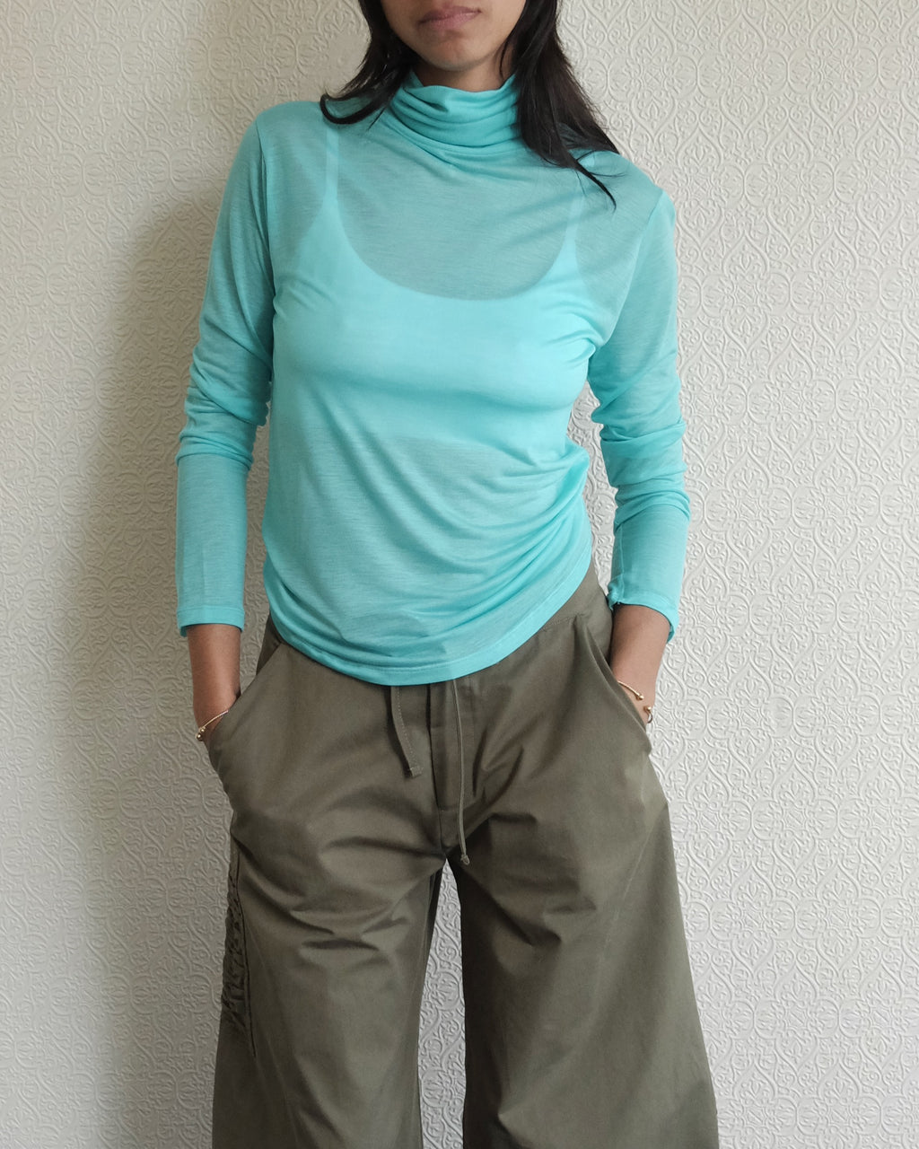 Long Sleeve Turtleneck, Tomen Green