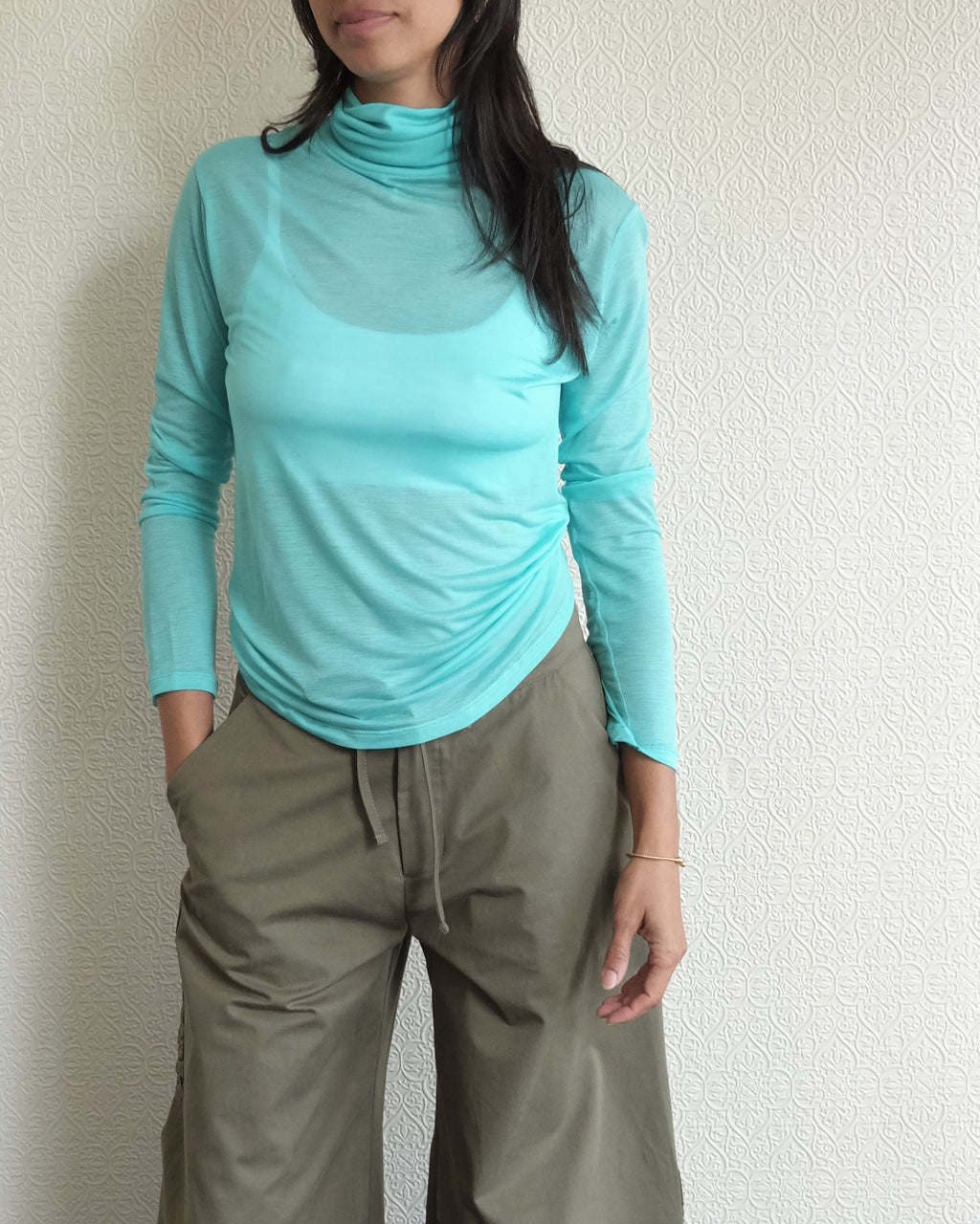 Long Sleeve Turtleneck, Tomen Green