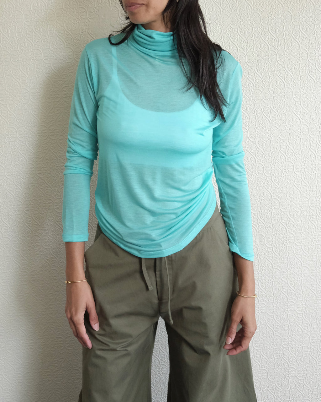 Long Sleeve Turtleneck, Tomen Green