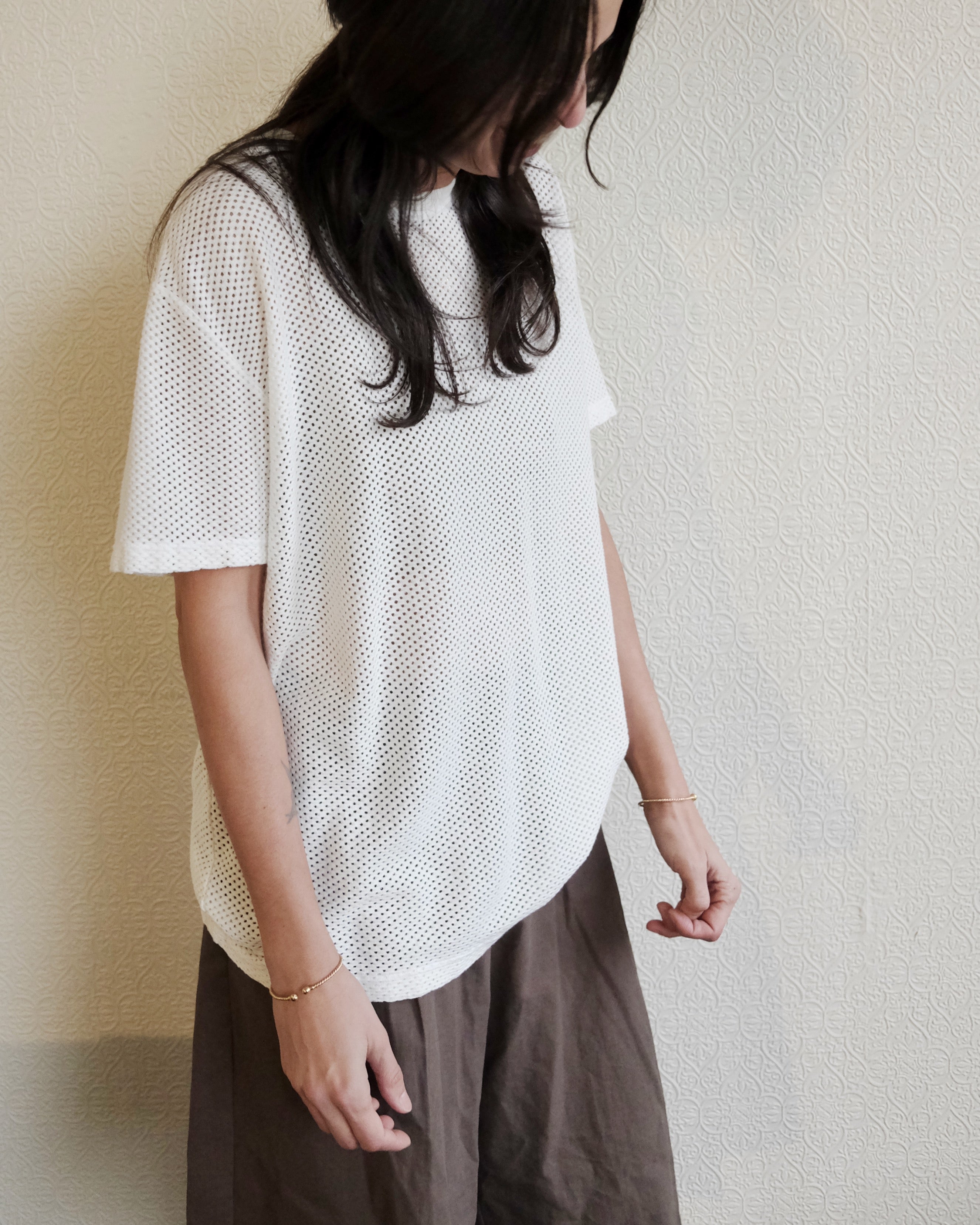 Mesh Tee, Washed White