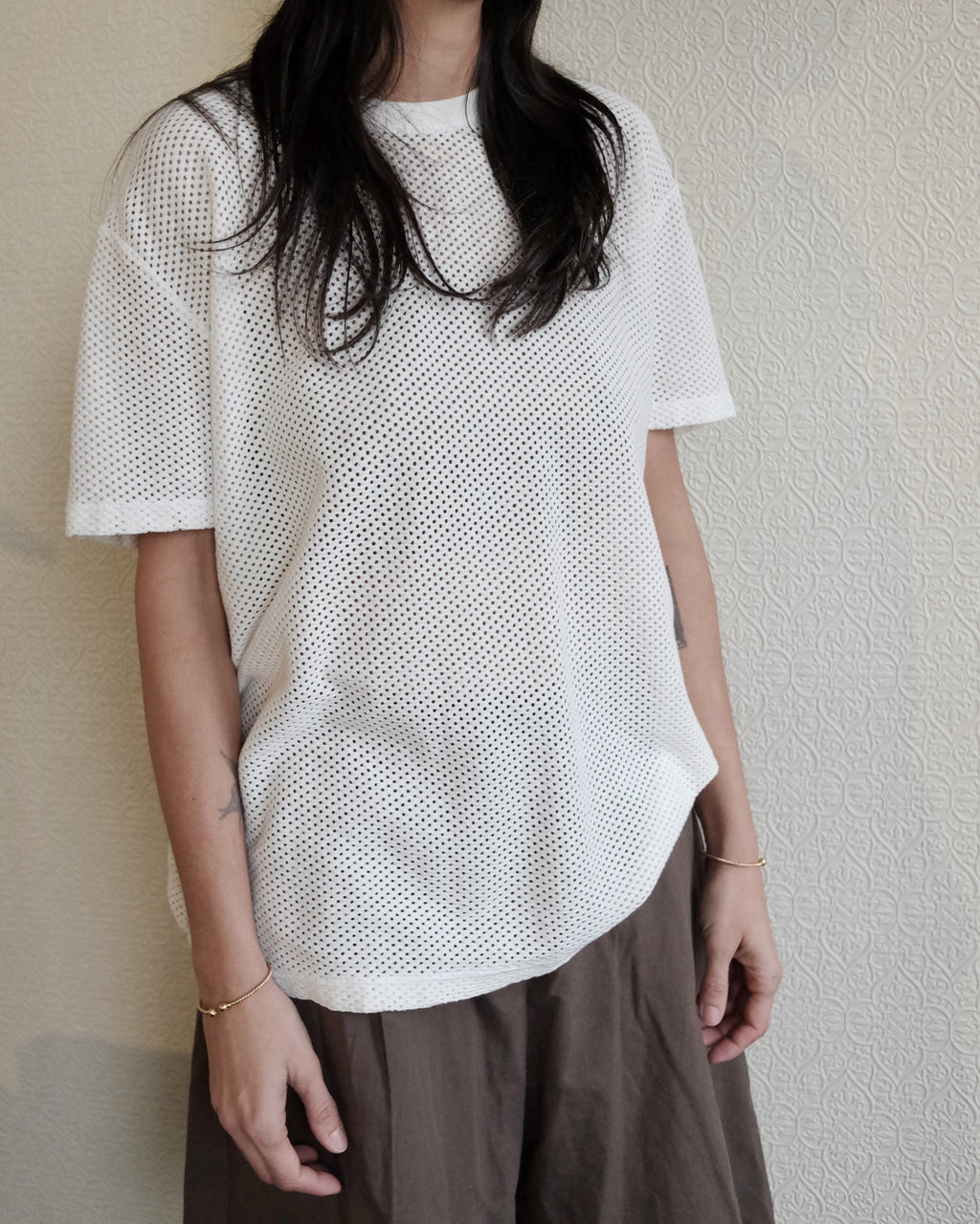 Mesh Tee, Washed White