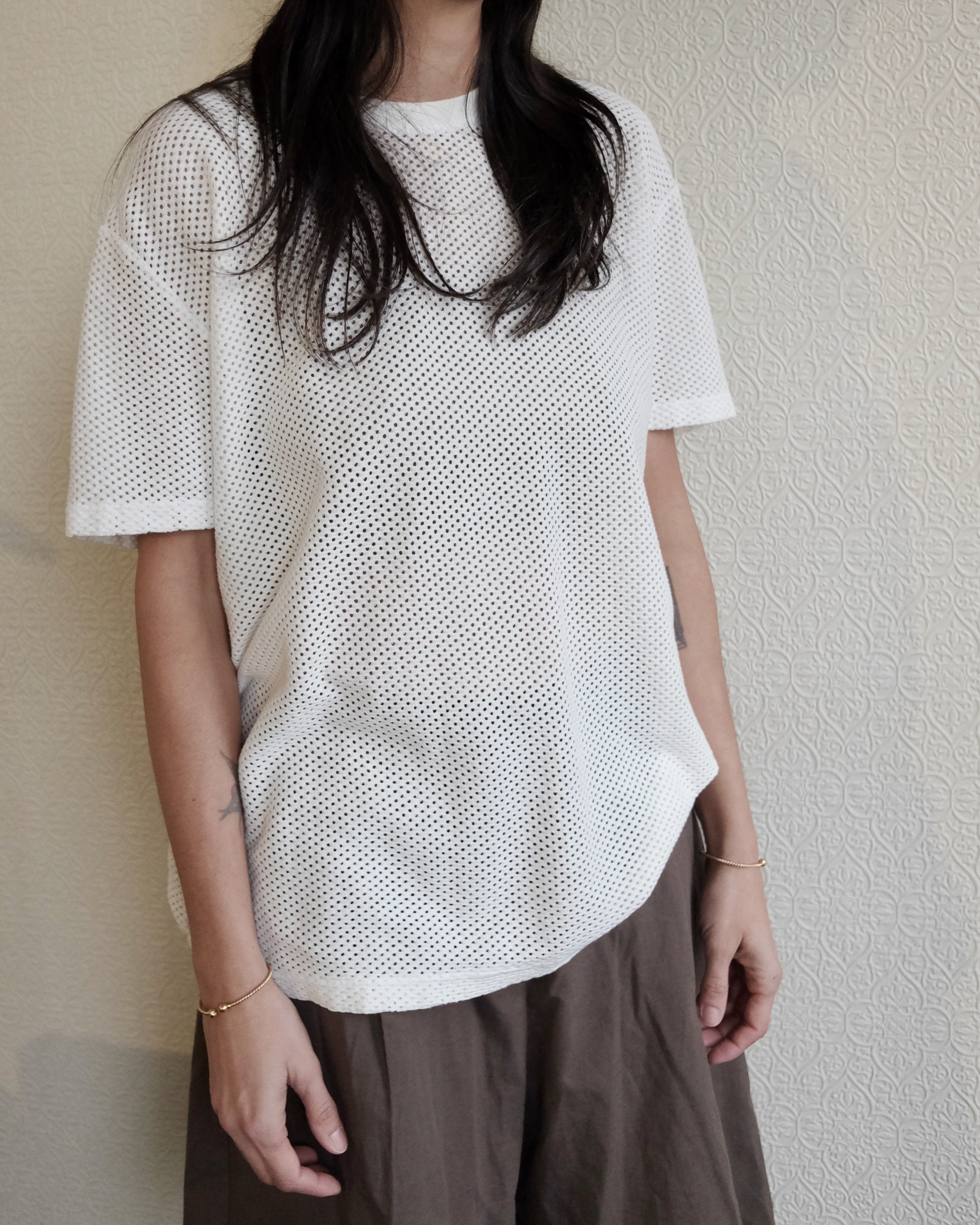 Mesh Tee, Washed White