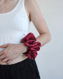 Oversize Silk Scrunchie, Pomegranate