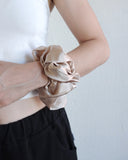Oversize Silk Scrunchie, Champagne