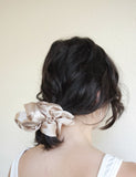Oversize Silk Scrunchie, Champagne