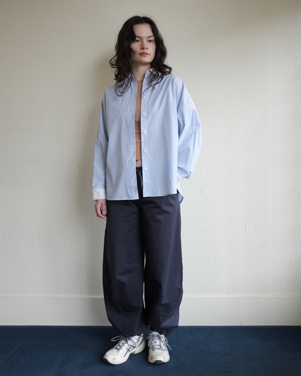 Robbie Shirt, Stripe with Lace