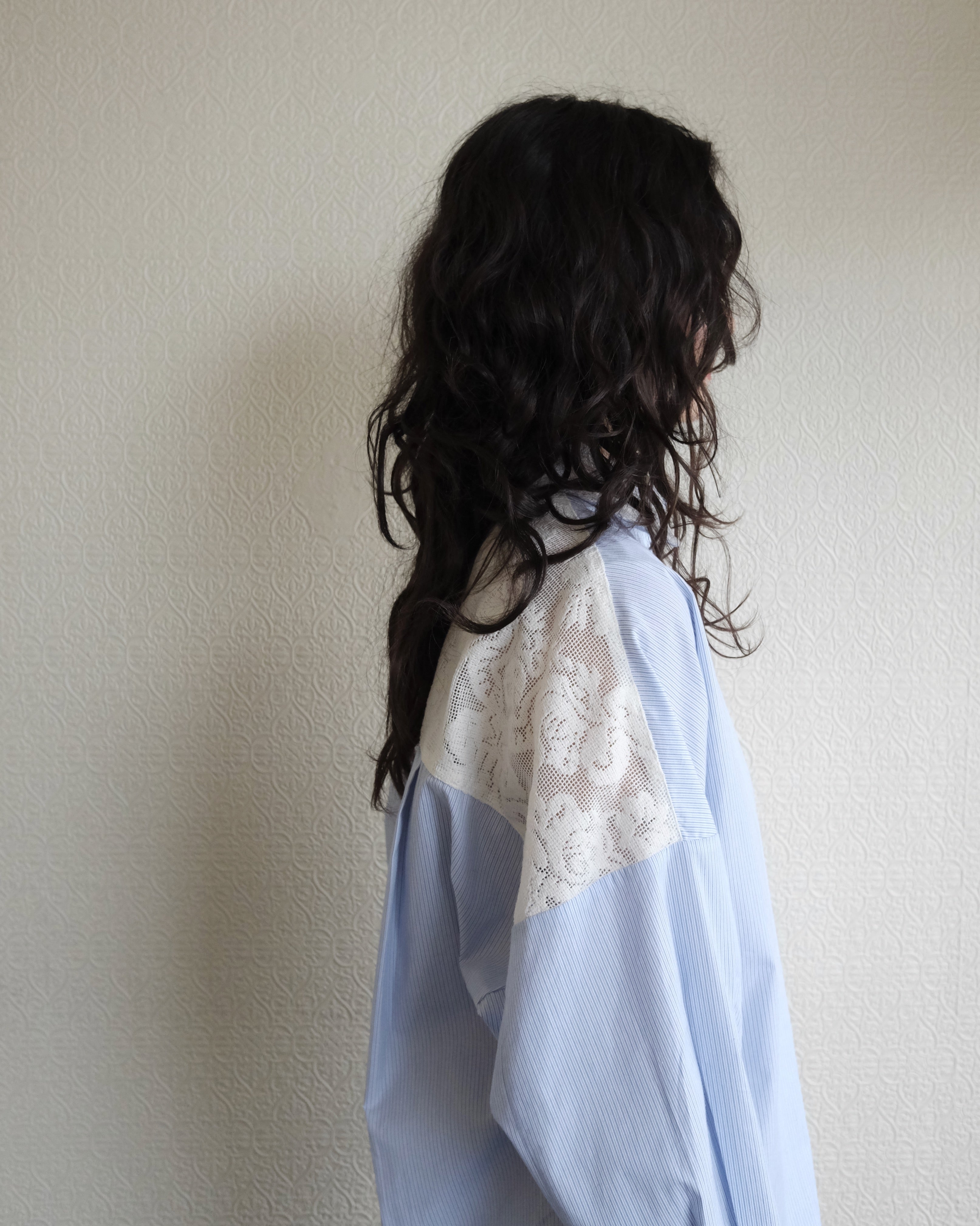 Robbie Shirt, Stripe with Lace