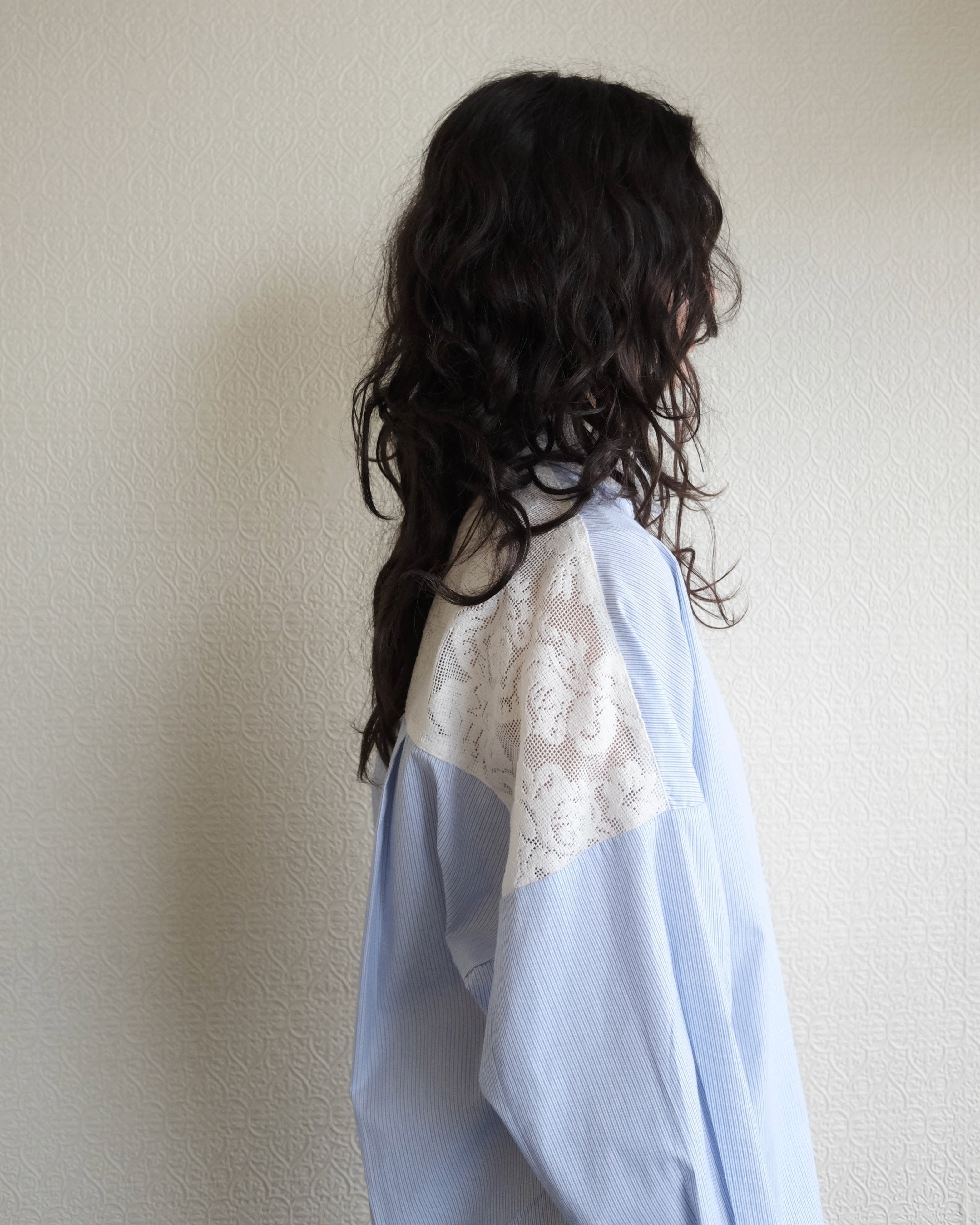 Robbie Shirt, Stripe with Lace