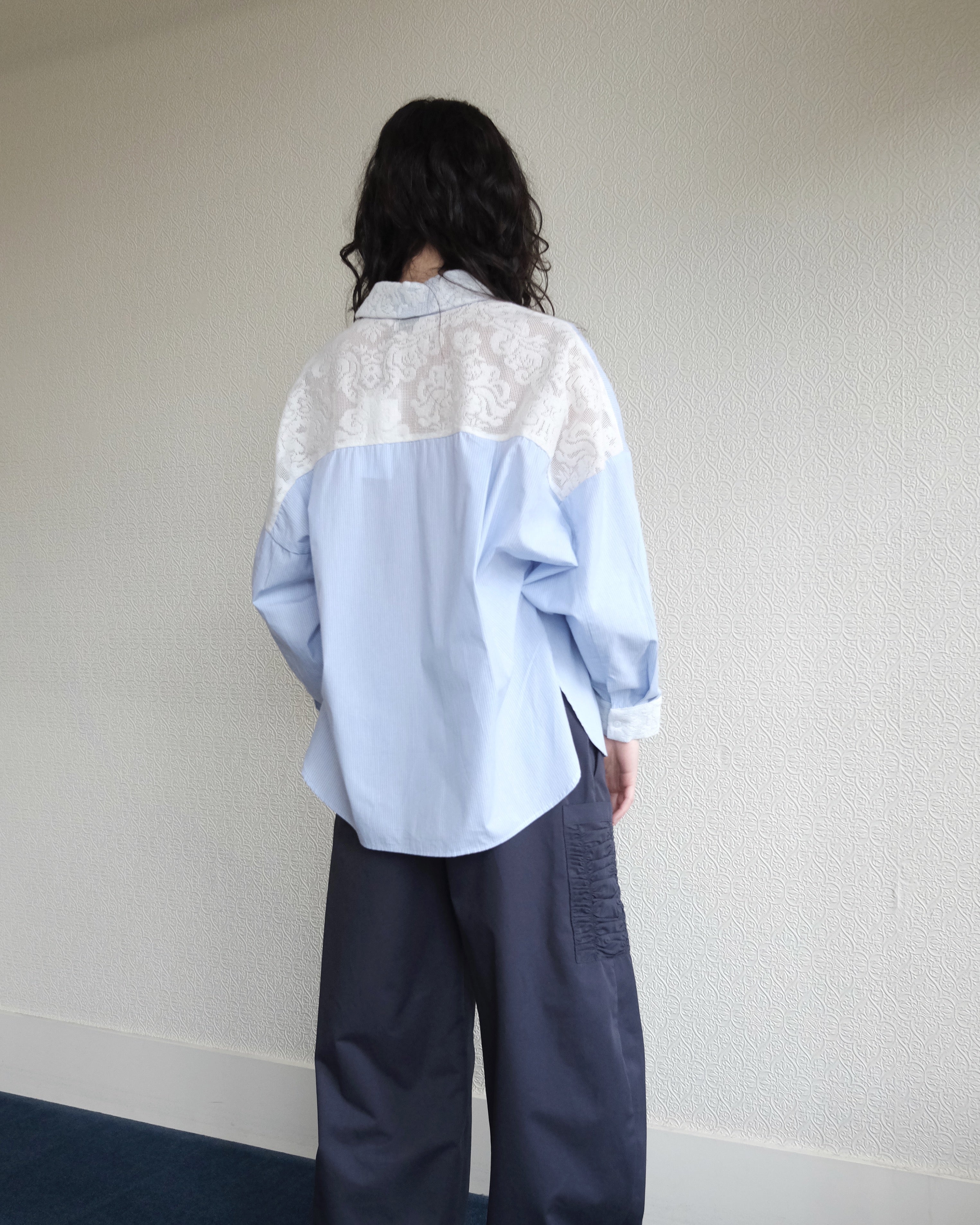 Robbie Shirt, Stripe with Lace