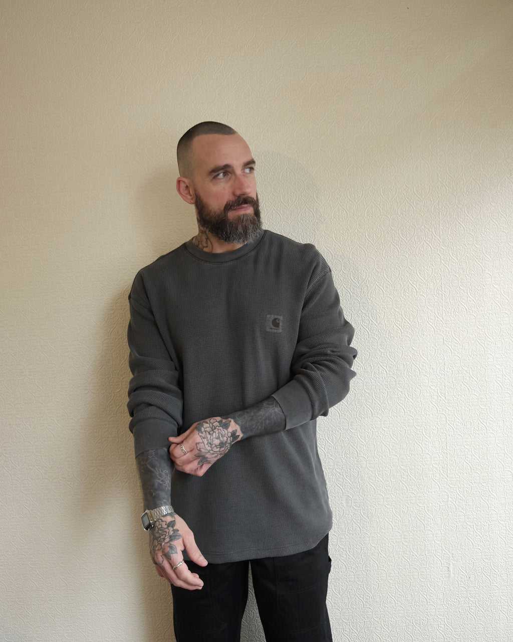 Vista Waffle Long Sleeve, Black