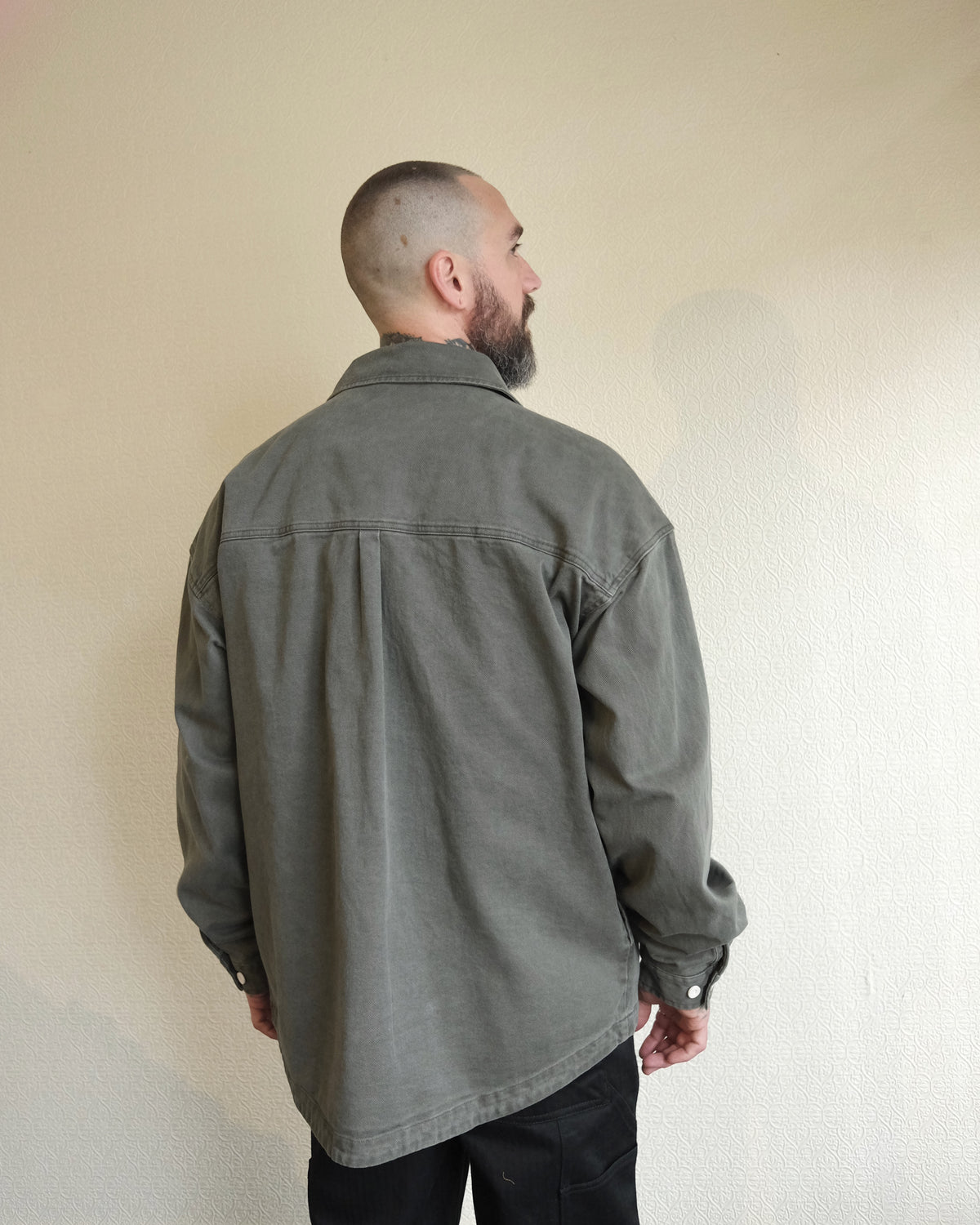 Square Pocket Overshirt, Dark Grey