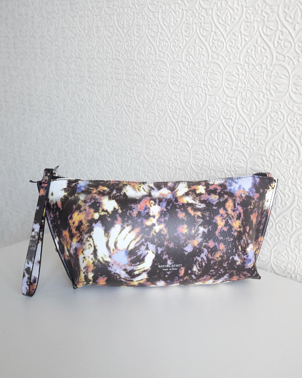 Triangle Pouch, Black Floral