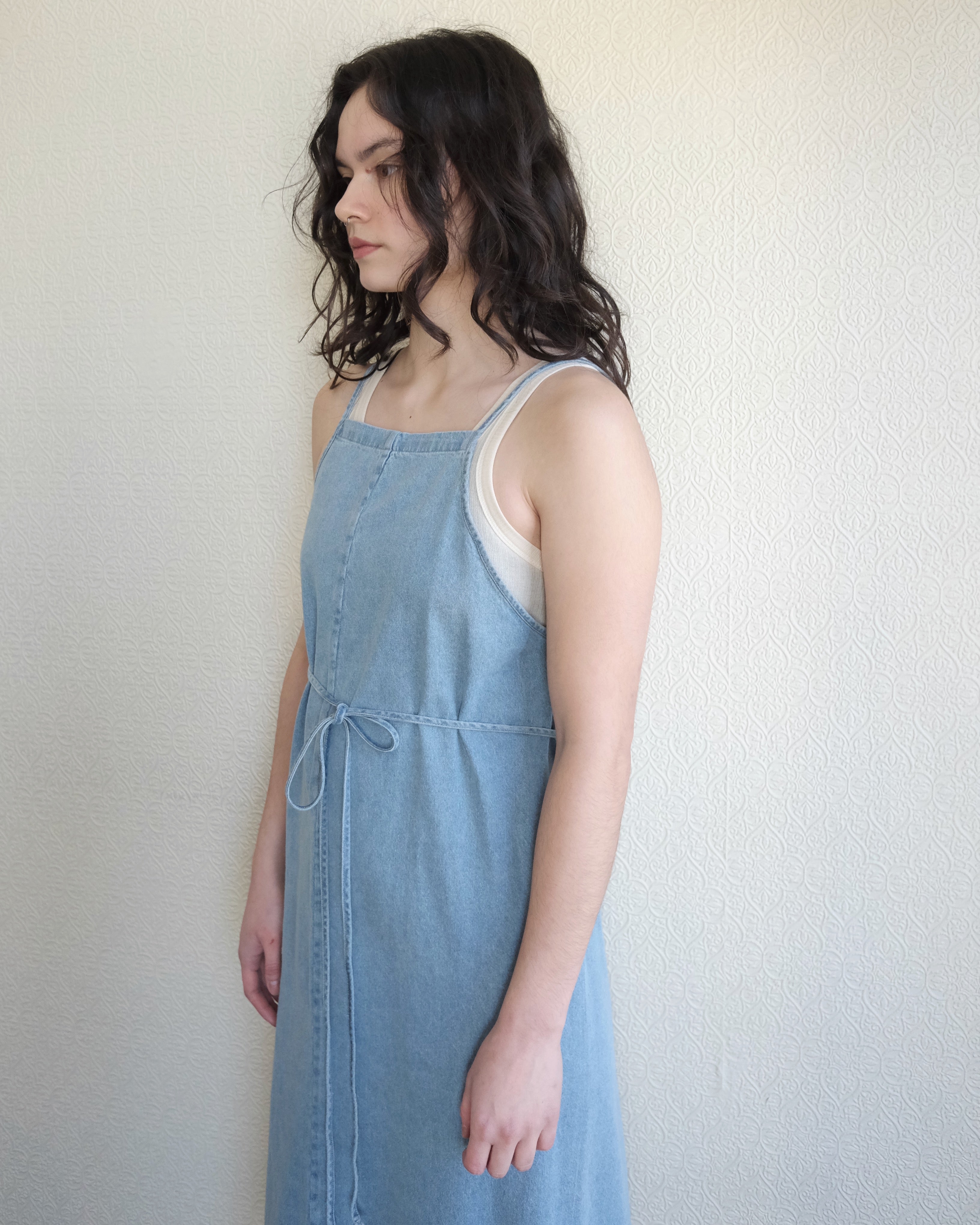 Yumi Apron Dress, Blue Wash