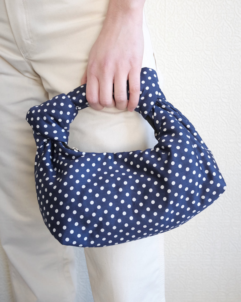 Bambi bag, Navy Polka Dot