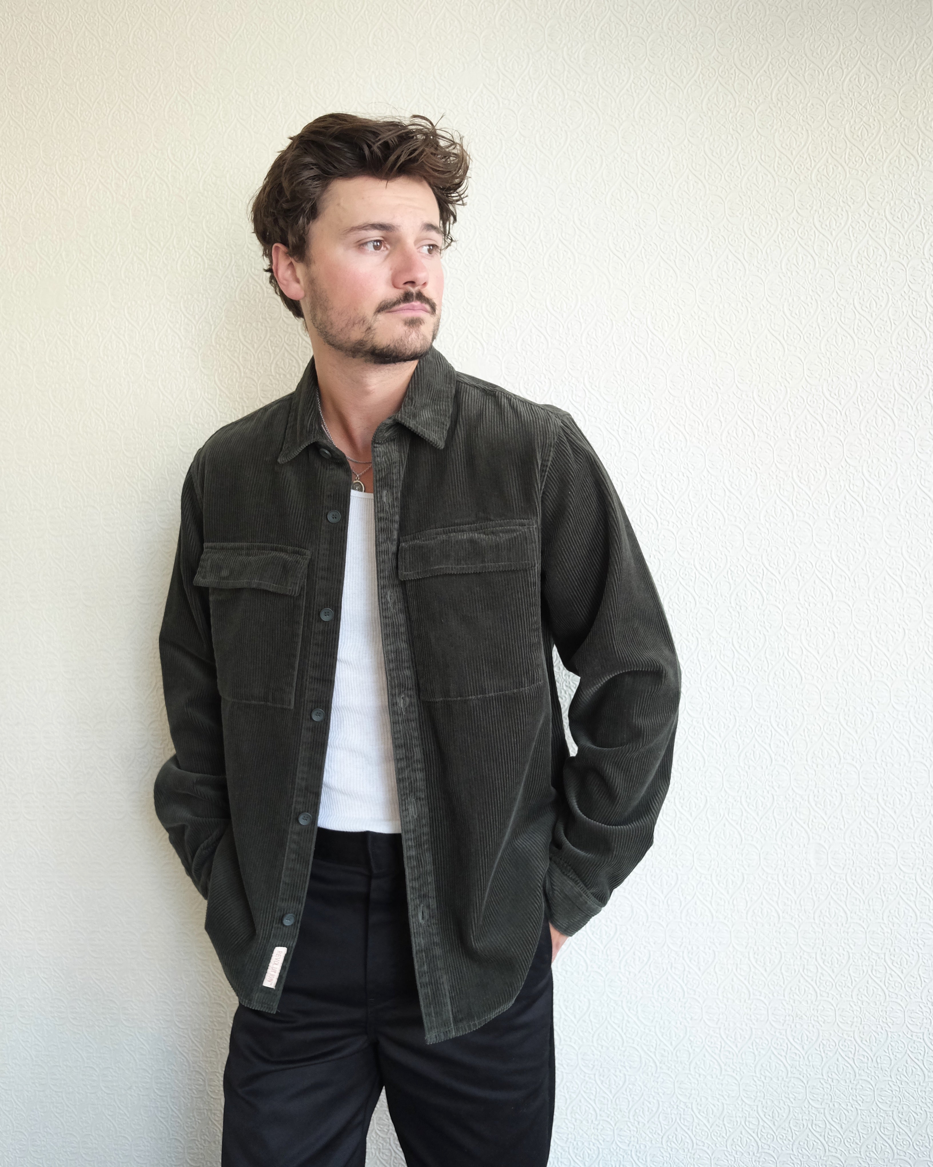 Utility Cord Shirt, Army Green