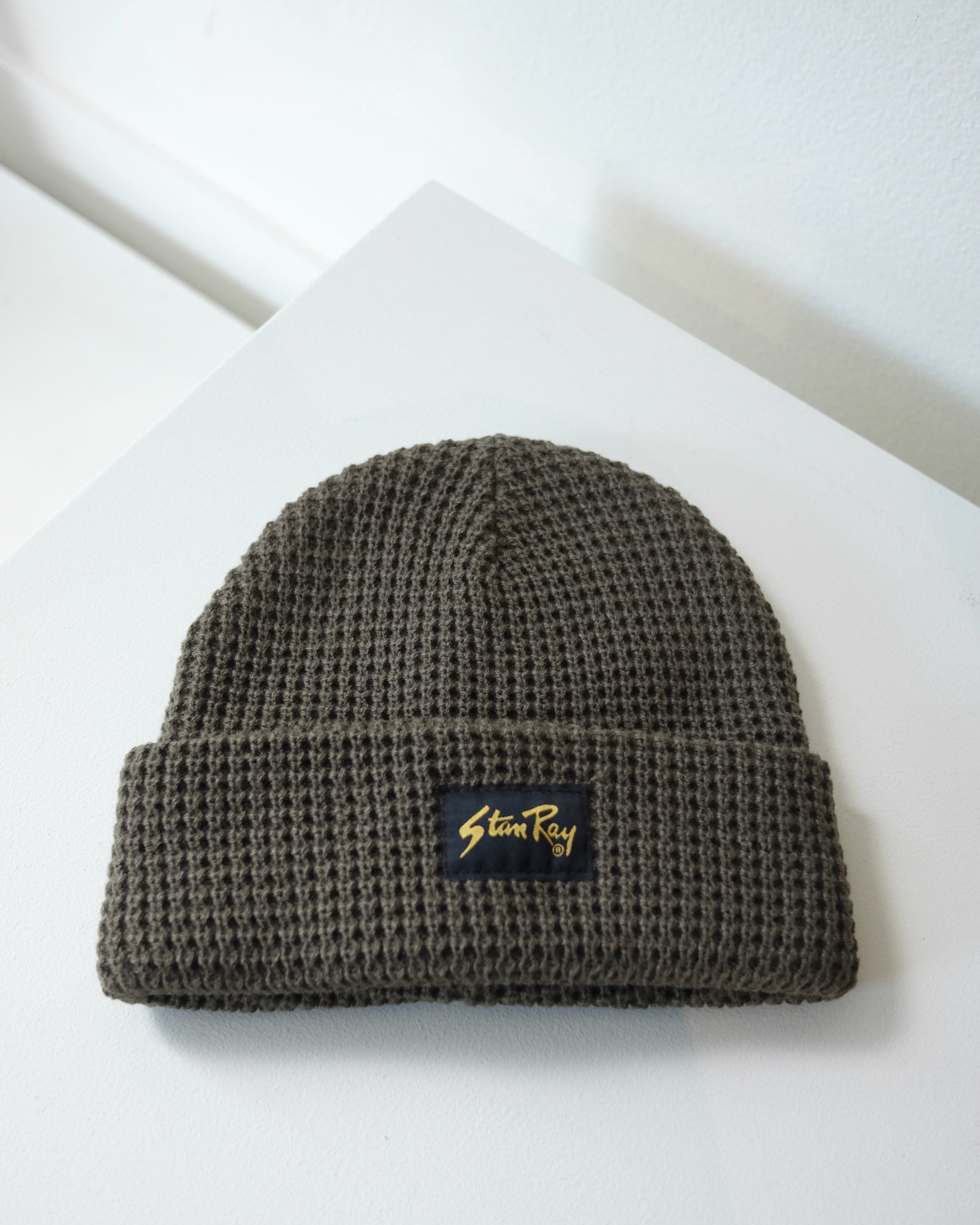 Waffle knit Beanie, Olive