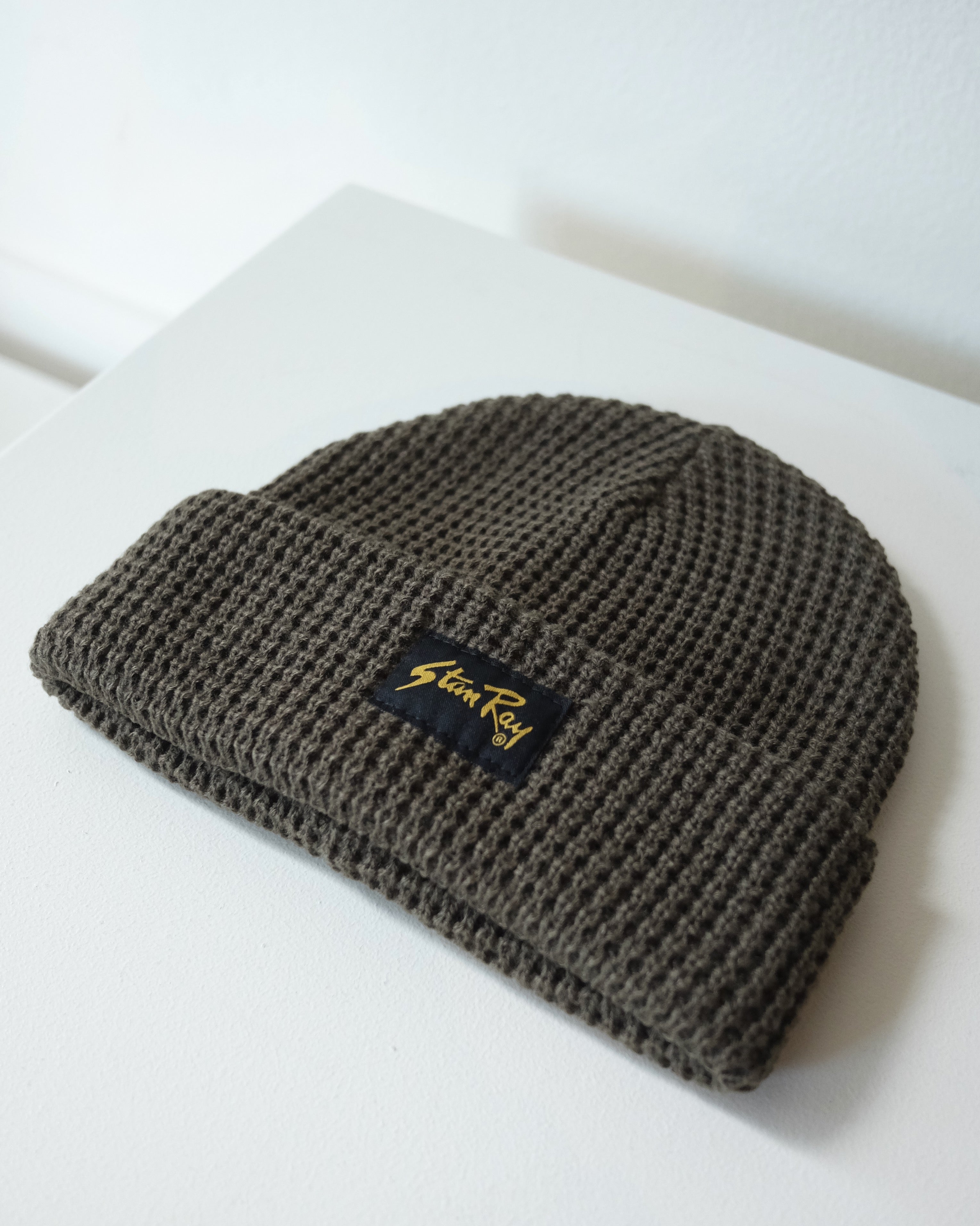 Waffle knit Beanie, Olive