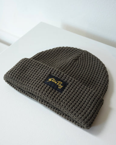 Waffle knit Beanie, Olive