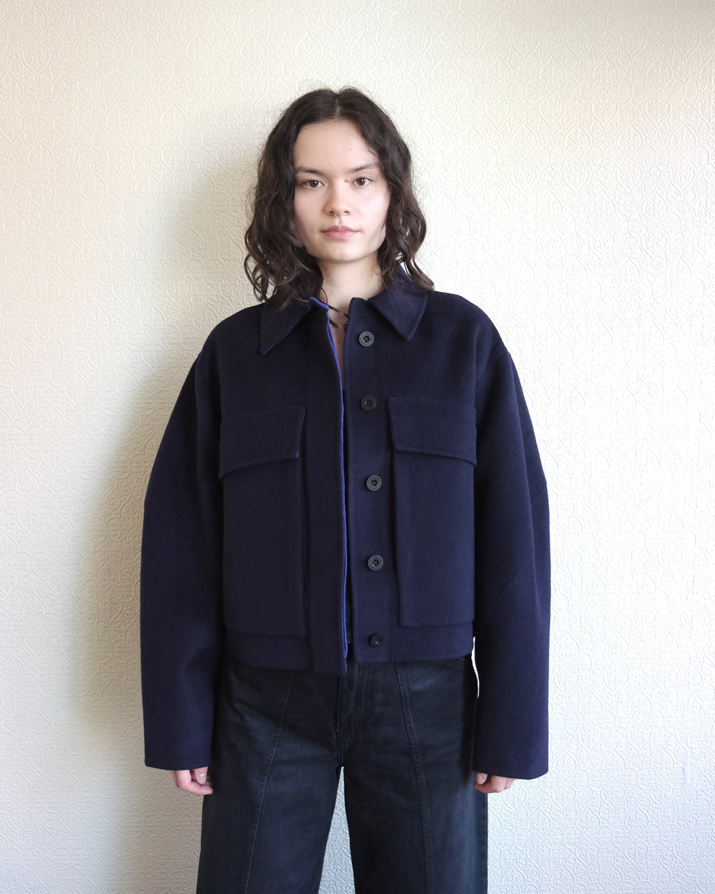 Site Jacket, Navy Wool
