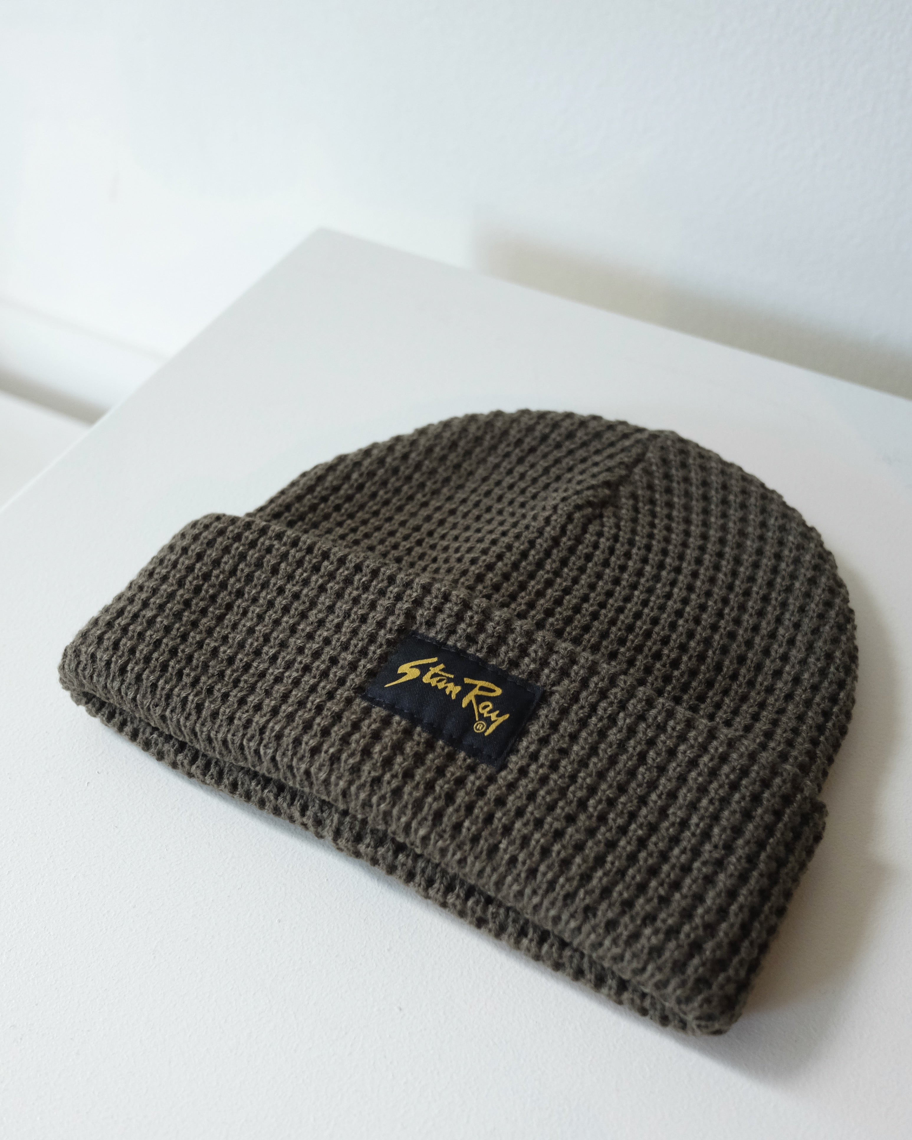 Waffle knit Beanie, Olive