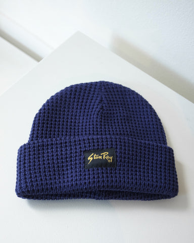 Waffle Knit Beanie, Navy