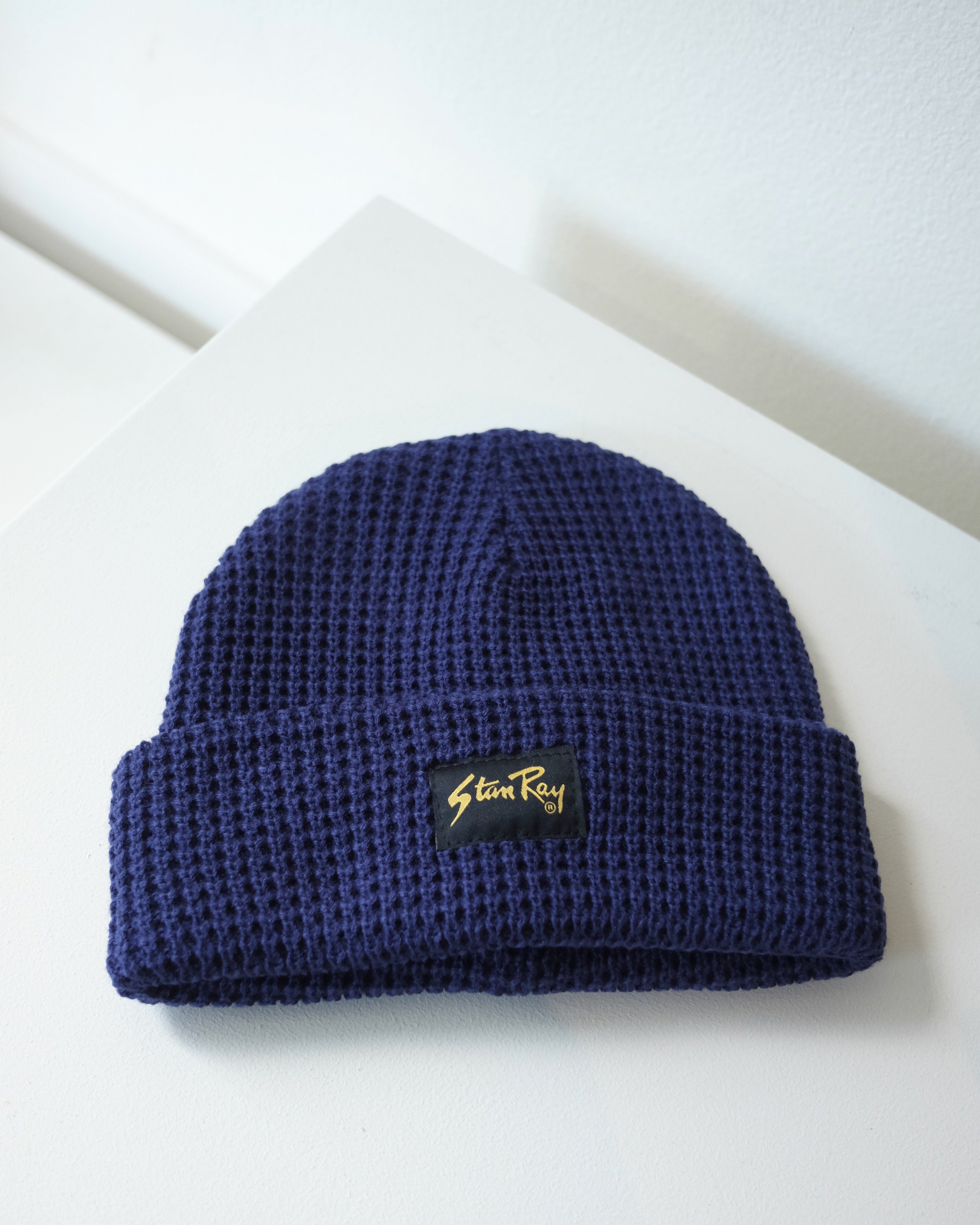 Waffle Knit Beanie, Navy