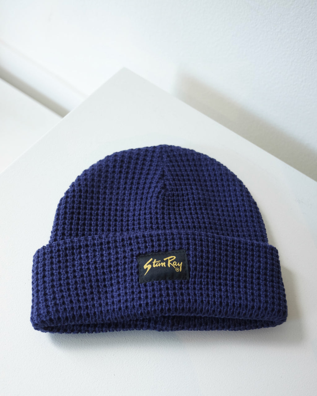 Waffle Knit Beanie, Navy