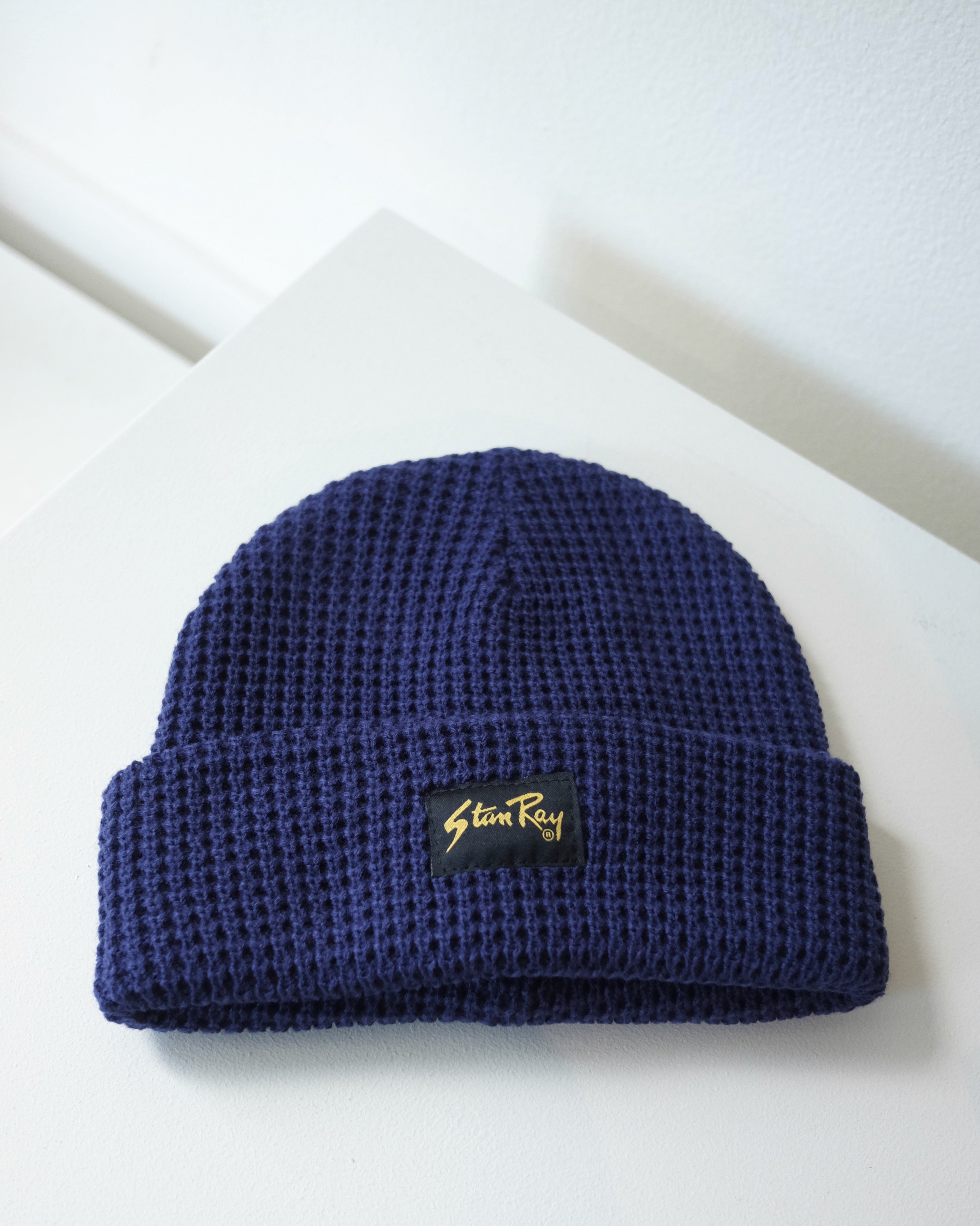 Waffle Knit Beanie, Navy
