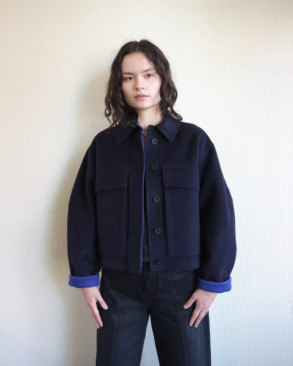 Site Jacket, Navy Wool