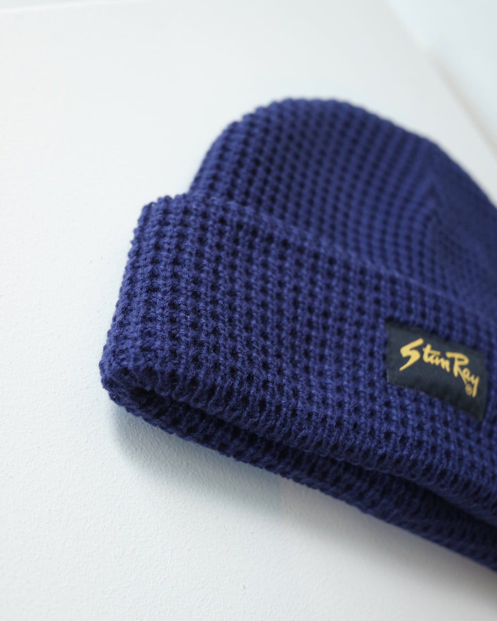 Waffle Knit Beanie, Navy