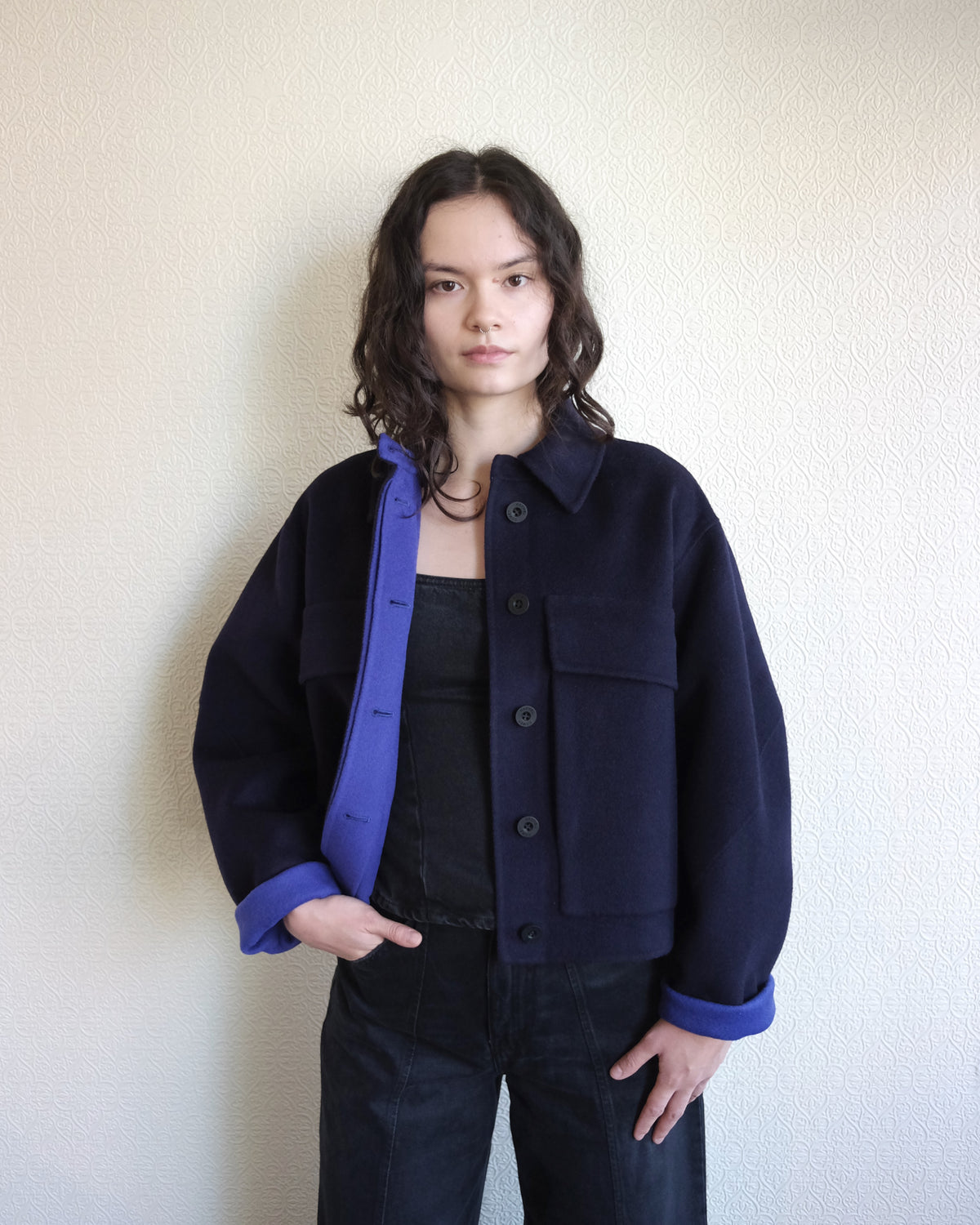 Site Jacket, Navy Wool