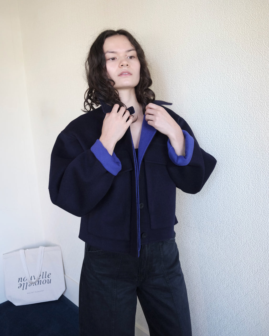 Site Jacket, Navy Wool