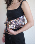 Triangle Pouch, Black Floral