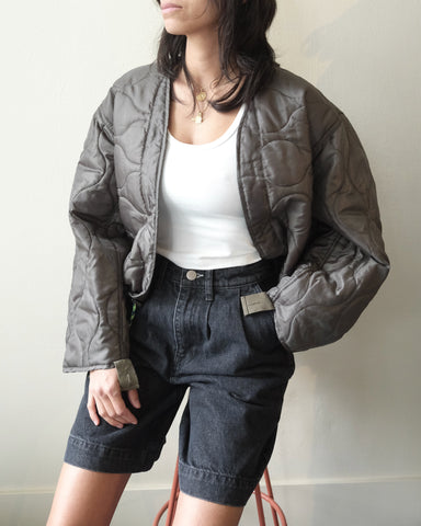 Cropped Military Liner, Olive