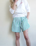 Striped Cotton Boxer Style Shorts