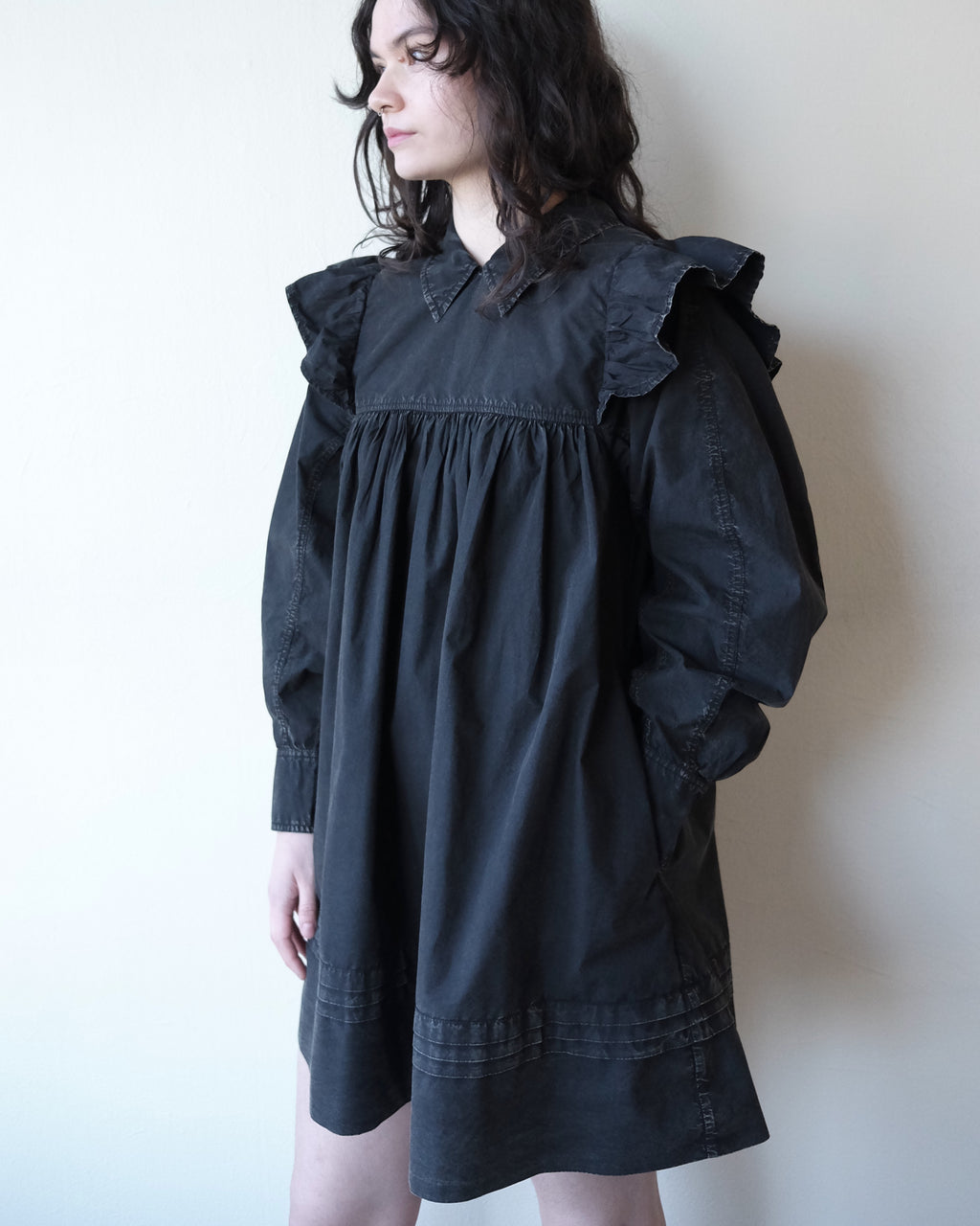 Black Washed Shirt Dress