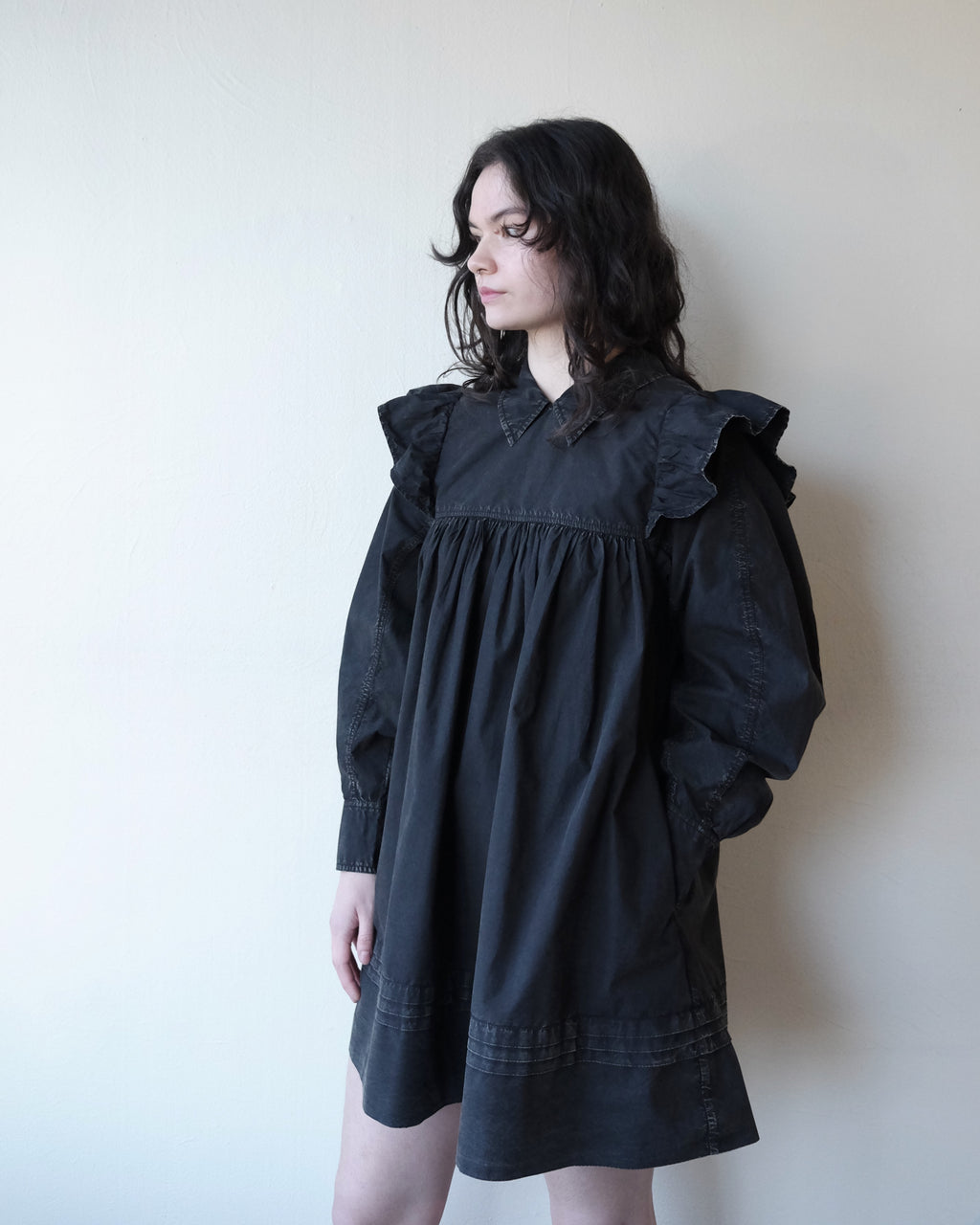 Black Washed Shirt Dress