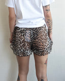 Leopard Chiffon Ruffle Shorts