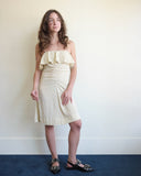 Seersucker Strap Mini Dress, Pale Khaki