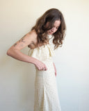 Seersucker Strap Mini Dress, Pale Khaki