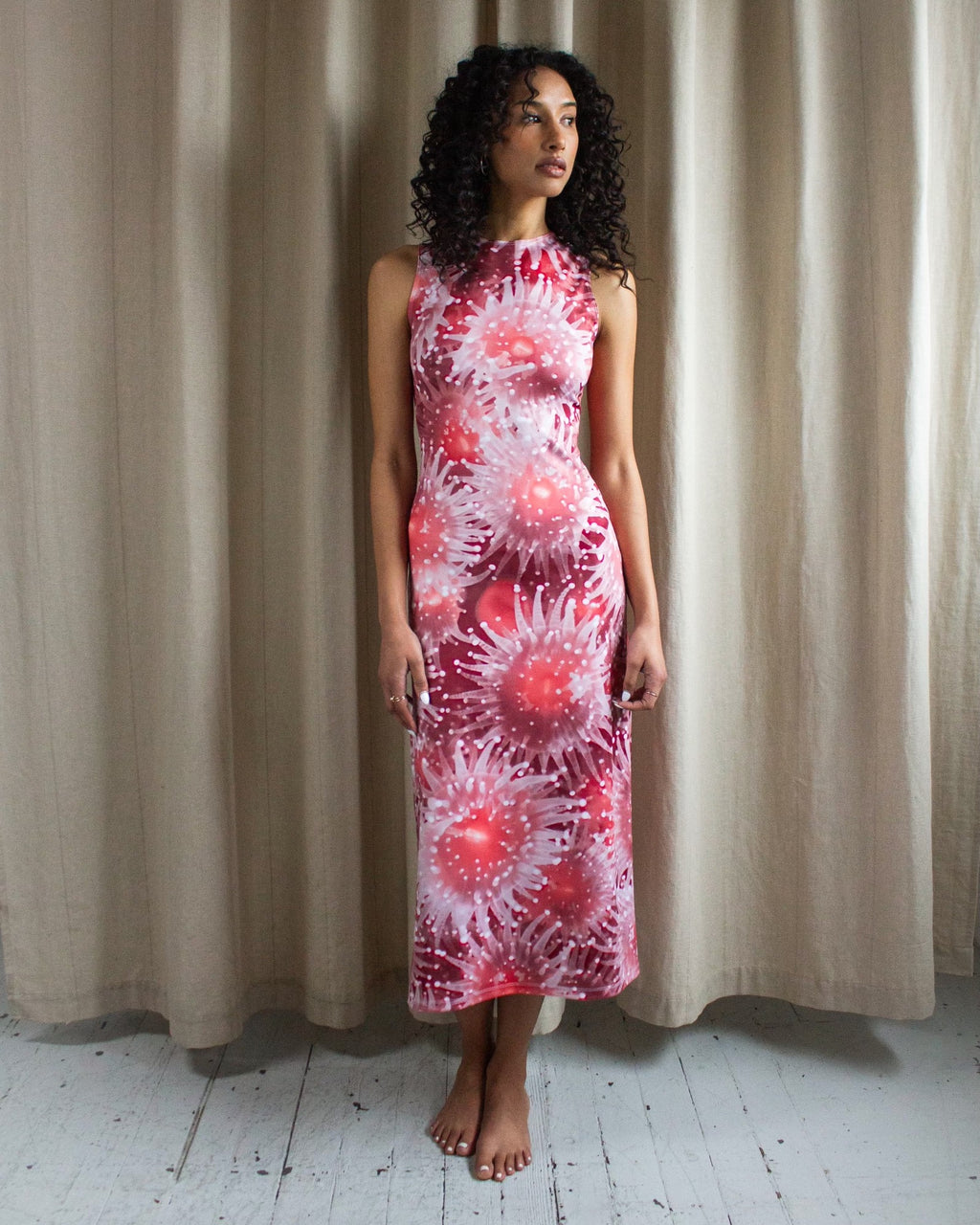 Nemo High Neck Midi Dress